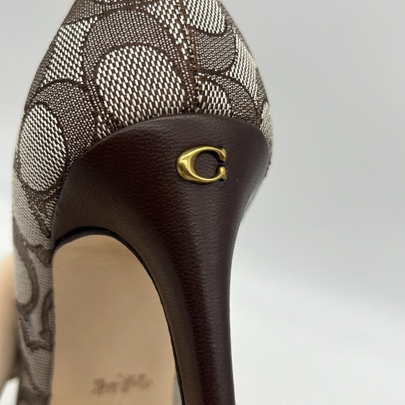 Coach Skyler Monogram Jacquard Pumps Oak Maple - Picture 5 of 16